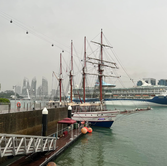 Royal Albatross. Tall ship. Singapore. Save the date night.