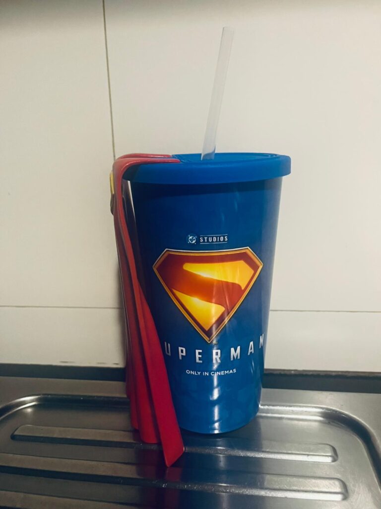Date night Singapore. cinema. superman. movie. novelty cup. golden village bishan junction 8. movie.